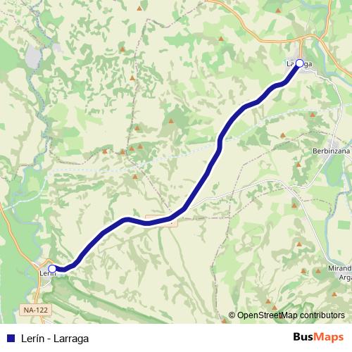 Lerín - Larraga bus Line Map