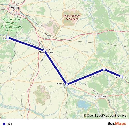 K1 bus Line Map