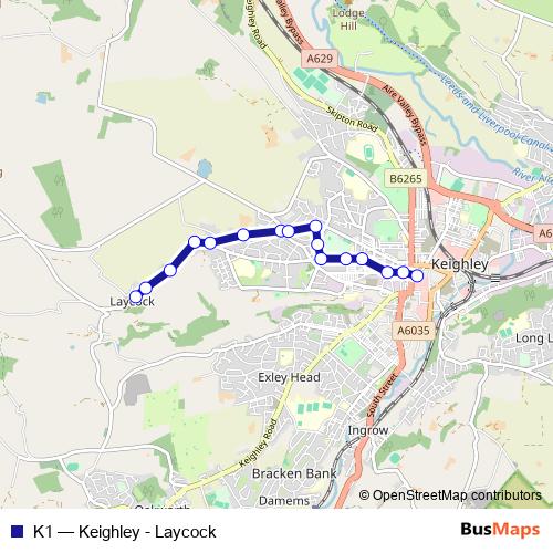 K1 bus Line Map