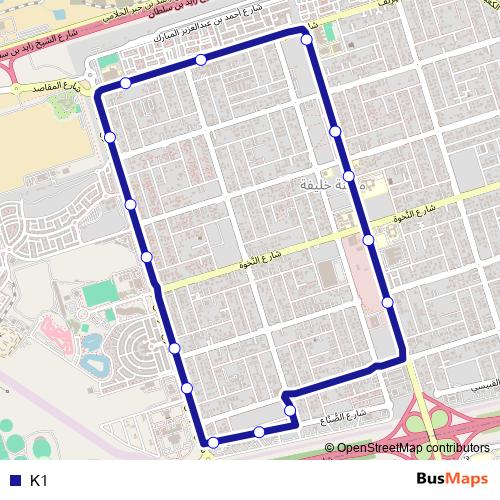 K1 bus Line Map