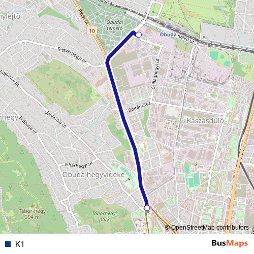 K1 bus Line Map