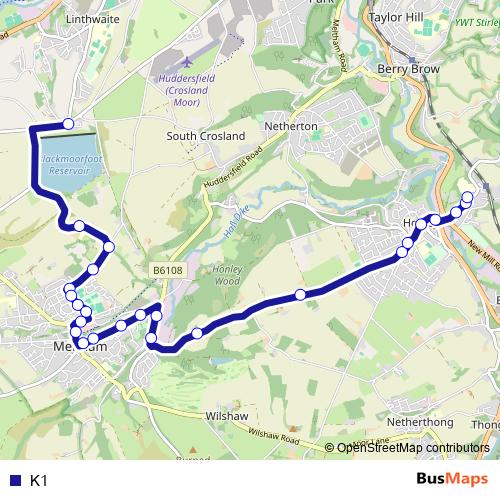 K1 bus Line Map