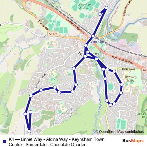 K1 bus Line Map