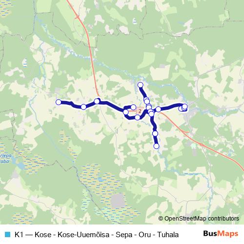 K1 bus Line Map