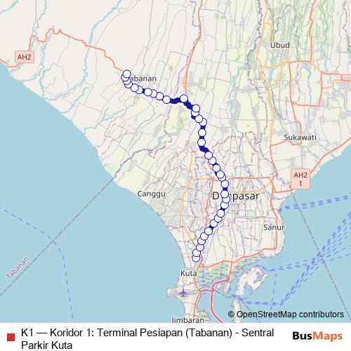 K1 bus Line Map