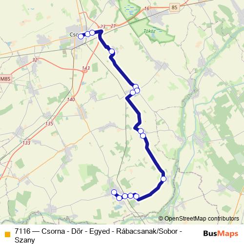 7116 bus Line Map