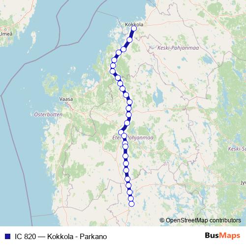 IC 820 rail Line Map