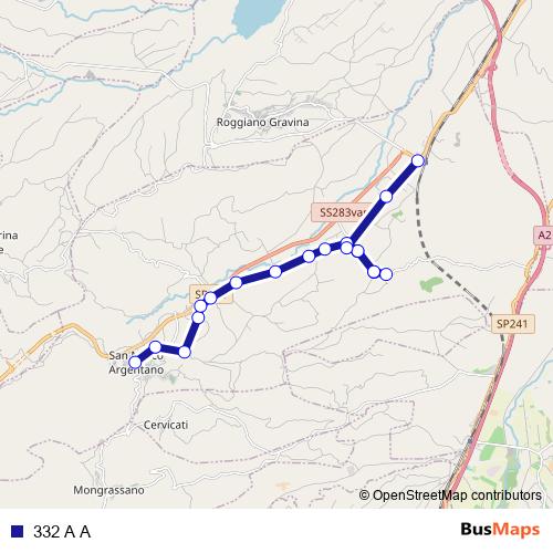 332 A A bus Line Map