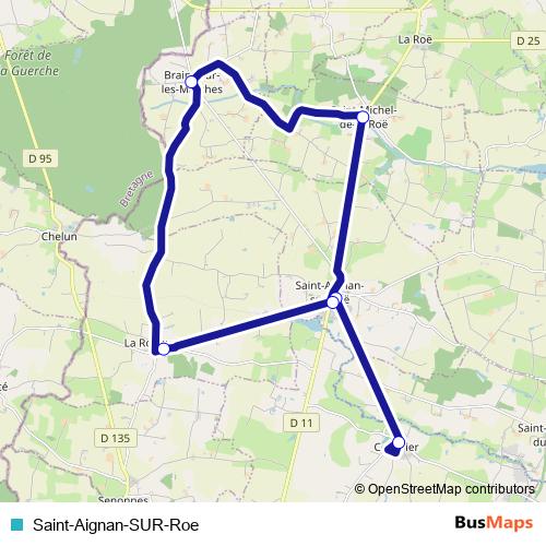 Saint-Aignan-SUR-Roe bus Line Map