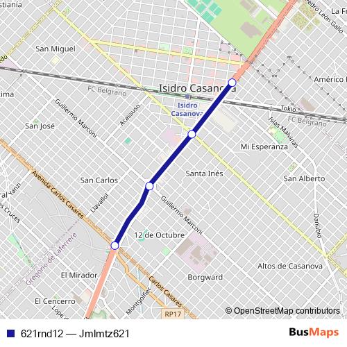 621rnd12 bus Line Map