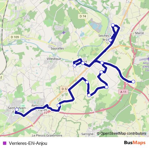 Verrieres-EN-Anjou bus Line Map