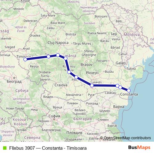 Flixbus 3907 bus Line Map