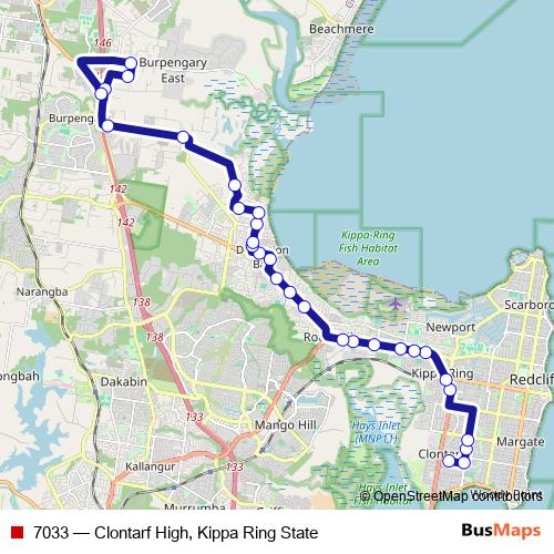 7033 bus Line Map