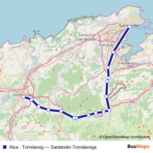 Alsa - Torrelaveg bus Line Map