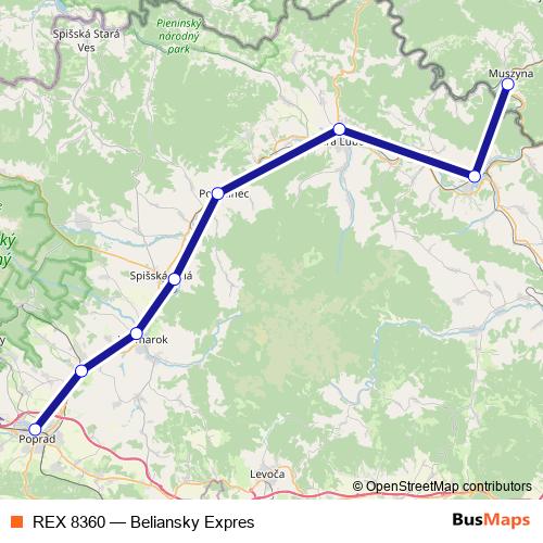 REX 8360 rail Line Map
