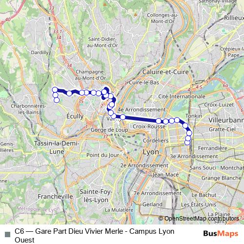 C6 trolleybus Line Map