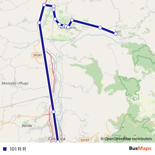 101 R R bus Line Map