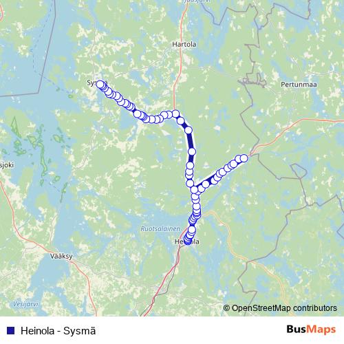 Heinola - Sysmä bus Line Map