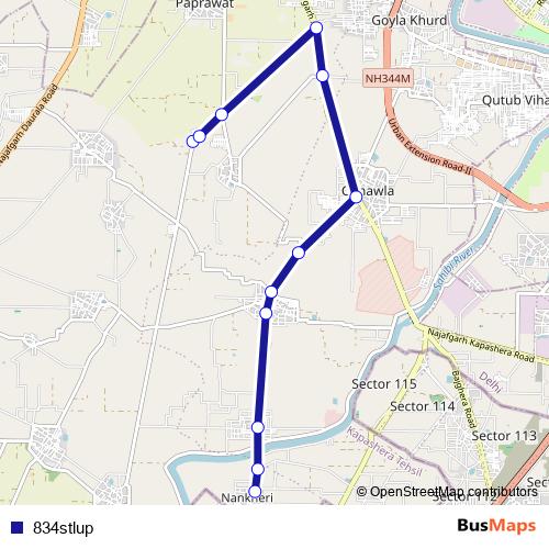 834stlup bus Line Map