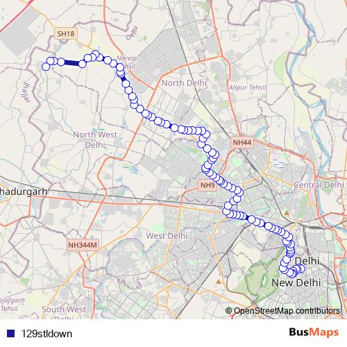 129stldown bus Line Map