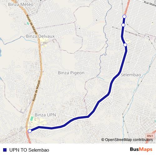 UPN TO Selembao bus Line Map