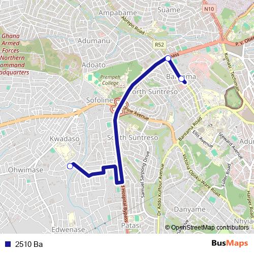 2510 Ba bus Line Map