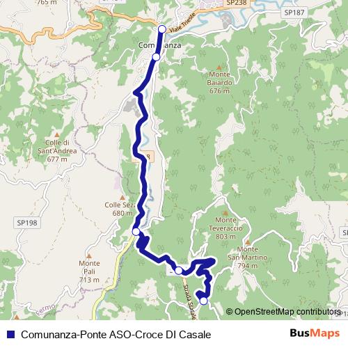 Comunanza-Ponte ASO-Croce DI Casale bus Line Map