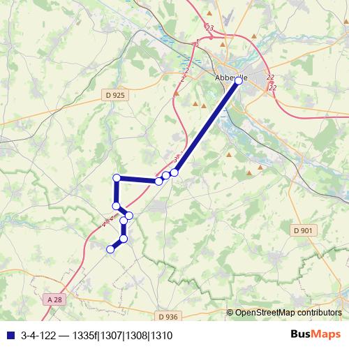 3-4-122 bus Line Map