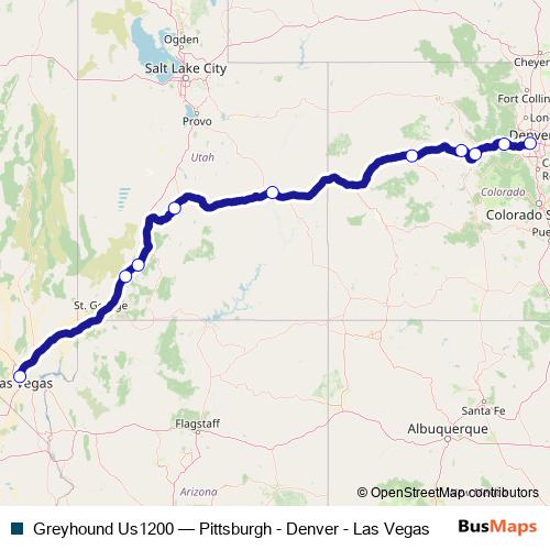 Greyhound Us1200 bus Line Map