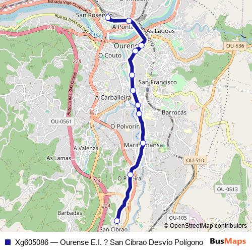 Xg605086 bus Line Map
