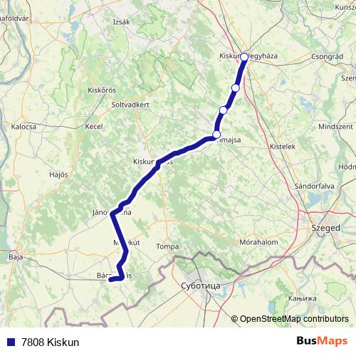 7808 Kiskun rail Line Map