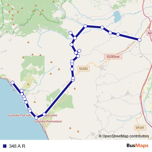 348 A R bus Line Map