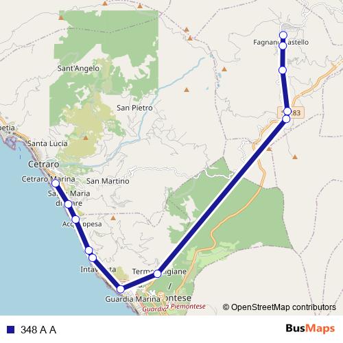 348 A A bus Line Map