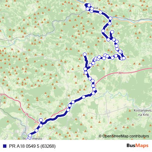 PR A18 0549 5 (63268) bus Line Map
