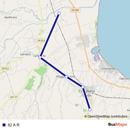 82 A R bus Line Map