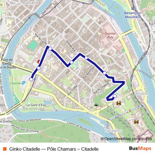 Ginko Citadelle bus Line Map