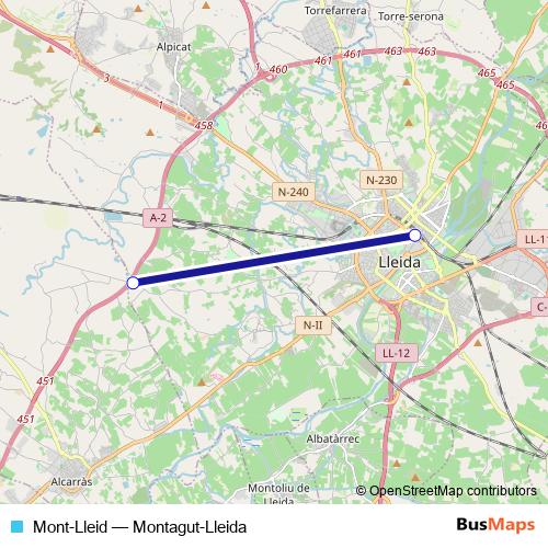 Mont-Lleid bus Line Map