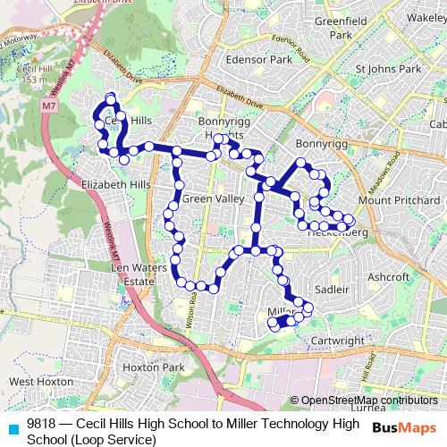 9818 bus Line Map