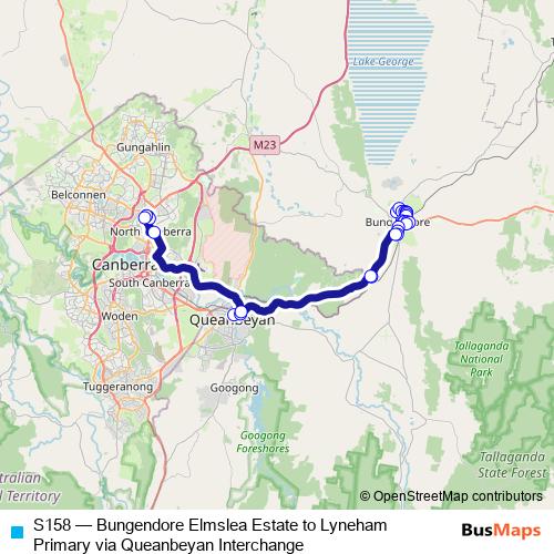 S158 bus Line Map