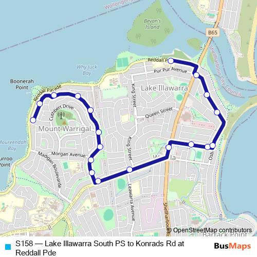 S158 bus Line Map