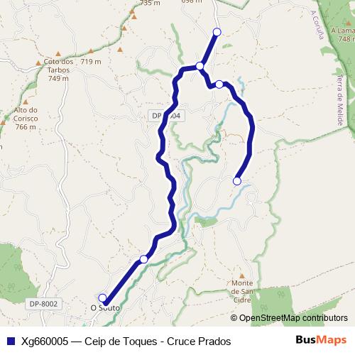 Xg660005 bus Line Map