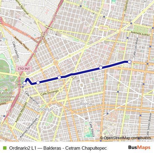 Ordinario2 L1 bus Line Map