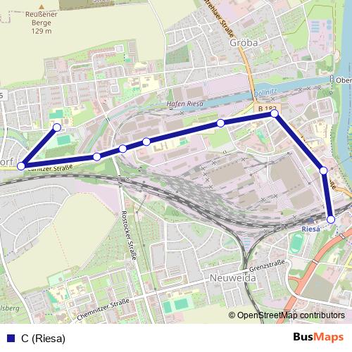 C (Riesa) bus Line Map