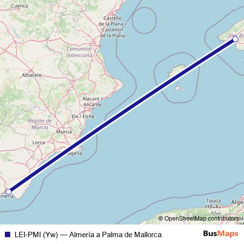 LEI-PMI (Yw) air Line Map