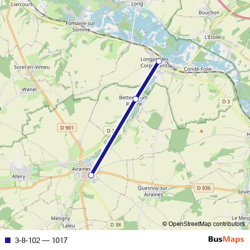 3-8-102 bus Line Map