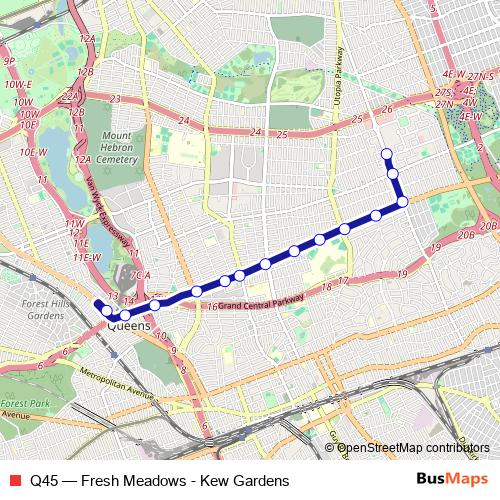 Q45 bus Line Map