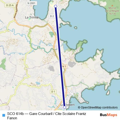 SCO 614b bus Line Map
