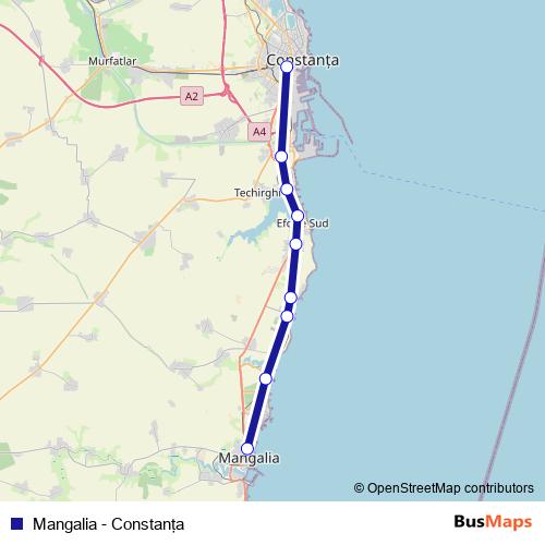 Mangalia - Constanţa bus Line Map
