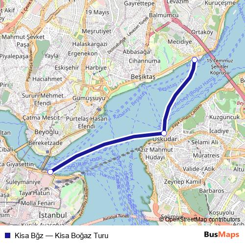 Kisa Bğz ferry Line Map