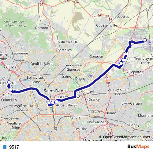 9517 bus Line Map